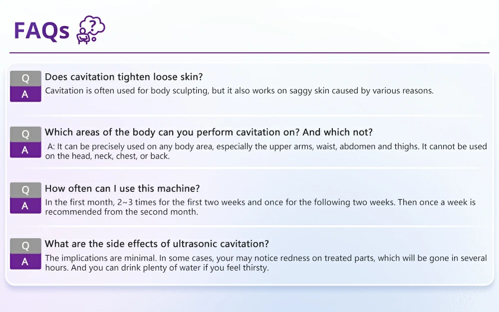 3 in 1 ultrasonic professional home 40k laser lipo cavitation machine faq